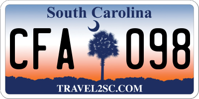 SC license plate CFA098