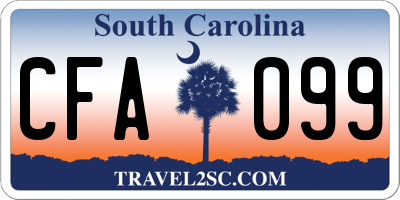 SC license plate CFA099