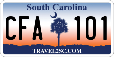 SC license plate CFA101