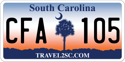 SC license plate CFA105