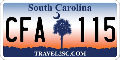 SC license plate CFA115