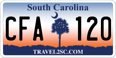 SC license plate CFA120