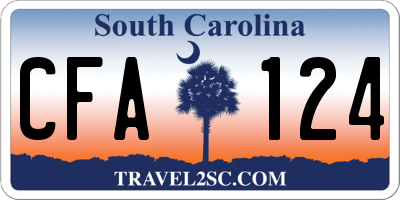 SC license plate CFA124