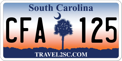 SC license plate CFA125