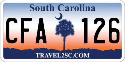 SC license plate CFA126