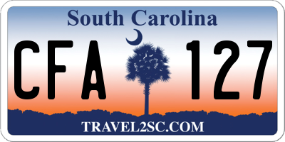 SC license plate CFA127