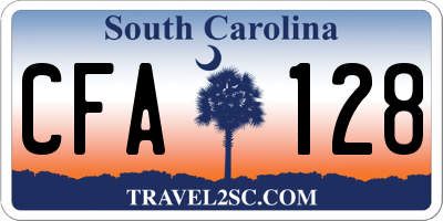 SC license plate CFA128