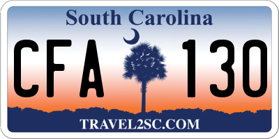 SC license plate CFA130