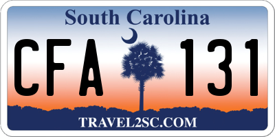 SC license plate CFA131