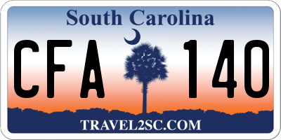 SC license plate CFA140