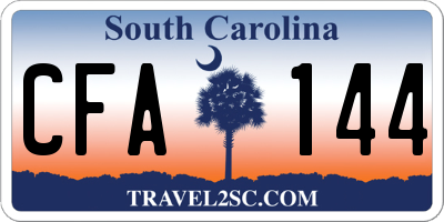 SC license plate CFA144