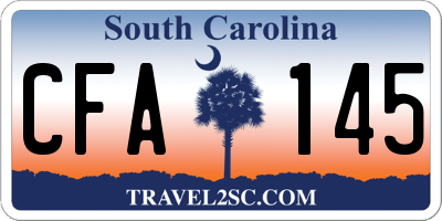 SC license plate CFA145