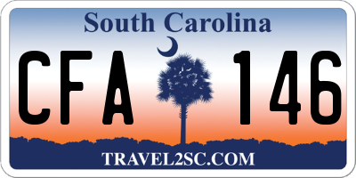 SC license plate CFA146