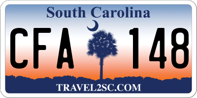 SC license plate CFA148