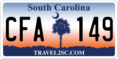 SC license plate CFA149