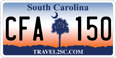 SC license plate CFA150