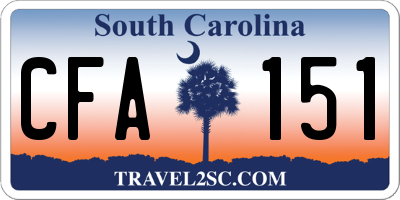 SC license plate CFA151