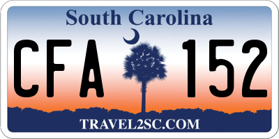 SC license plate CFA152