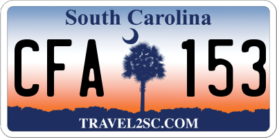 SC license plate CFA153