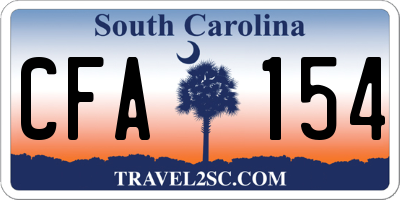 SC license plate CFA154