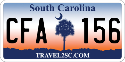 SC license plate CFA156