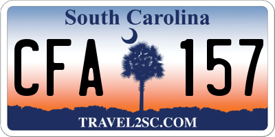 SC license plate CFA157