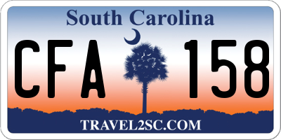 SC license plate CFA158
