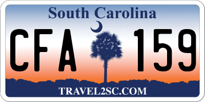 SC license plate CFA159