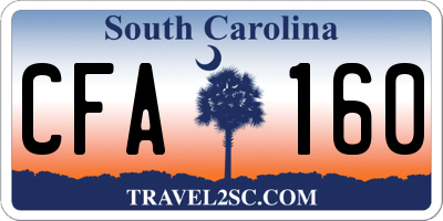 SC license plate CFA160