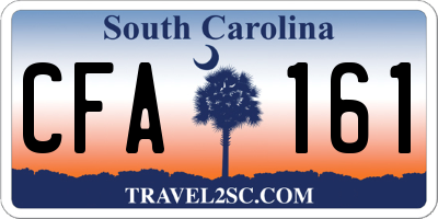 SC license plate CFA161