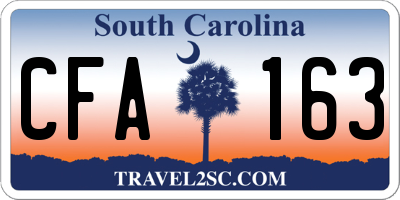 SC license plate CFA163