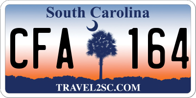SC license plate CFA164