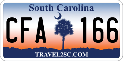 SC license plate CFA166