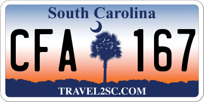 SC license plate CFA167
