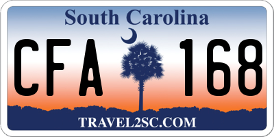 SC license plate CFA168
