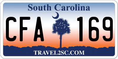 SC license plate CFA169