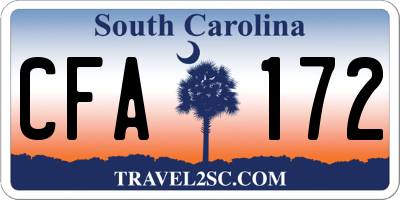 SC license plate CFA172