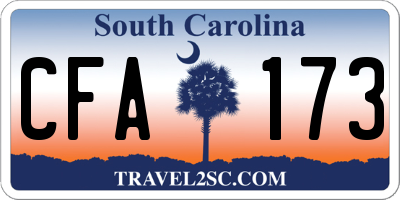 SC license plate CFA173