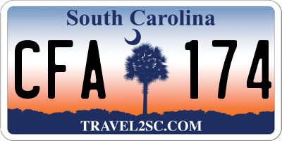 SC license plate CFA174