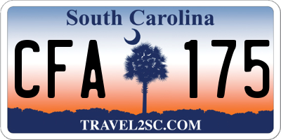 SC license plate CFA175