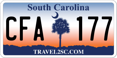 SC license plate CFA177