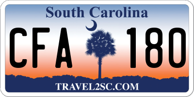 SC license plate CFA180