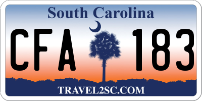 SC license plate CFA183