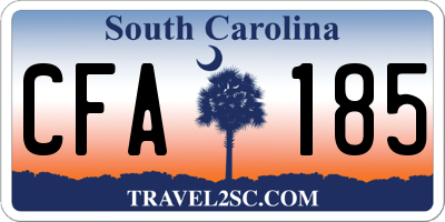 SC license plate CFA185
