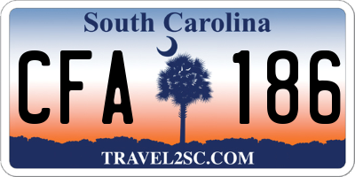SC license plate CFA186