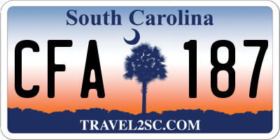 SC license plate CFA187
