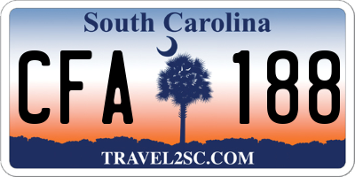 SC license plate CFA188