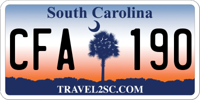 SC license plate CFA190