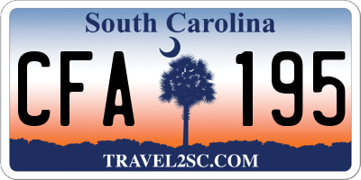 SC license plate CFA195
