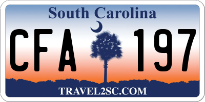 SC license plate CFA197